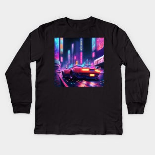 Neon Street Race Kids Long Sleeve T-Shirt